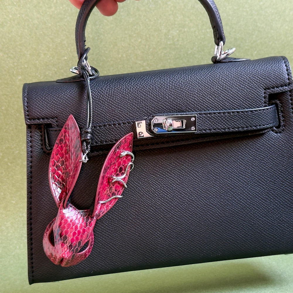 Snake & Lambskin Leather Bunny Bag Charm