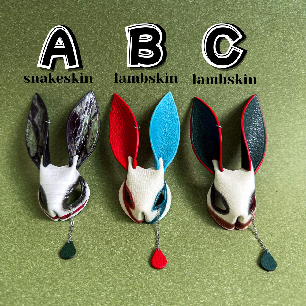 Hand-Painted Clown Bunny Bag Charm