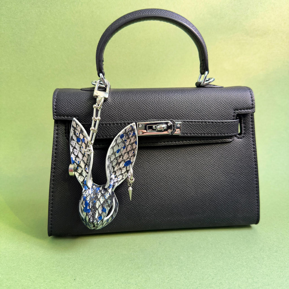 Cyberpunk Snakeskin Bunny Bag Charm