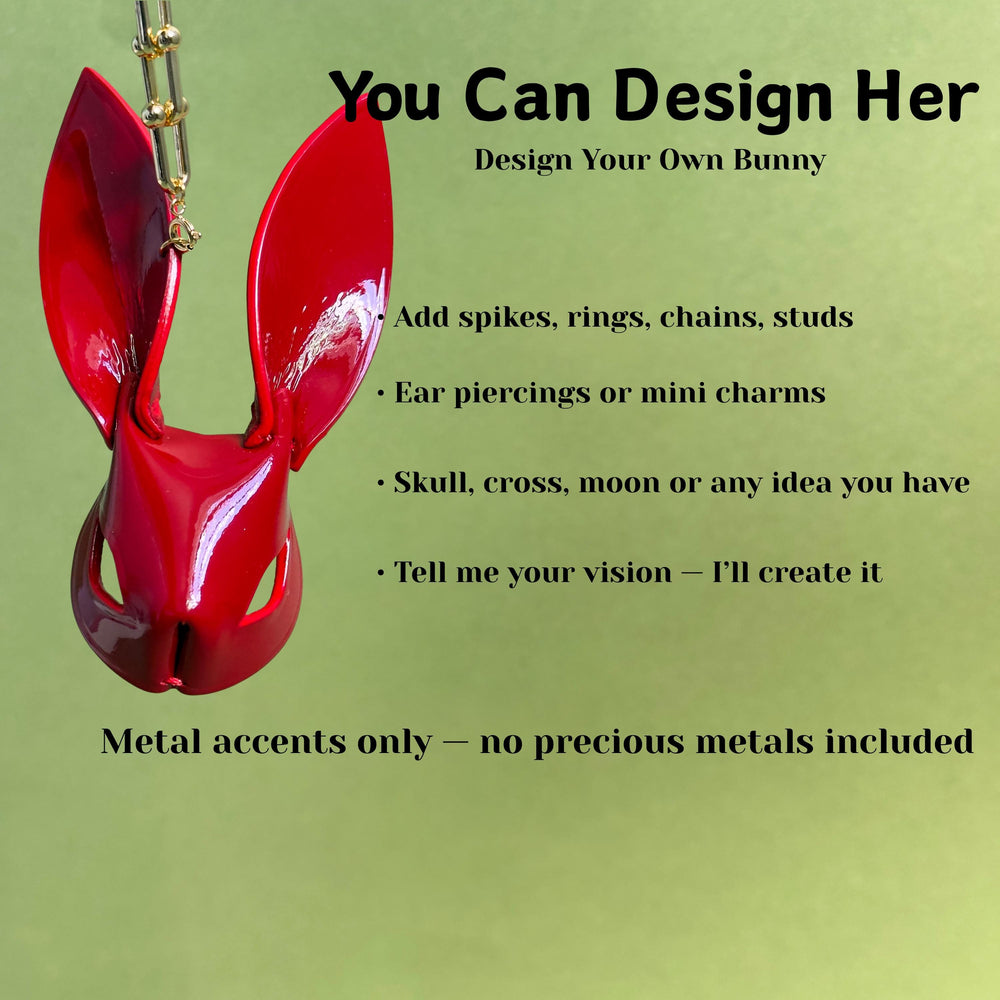 Custom Red Lambskin Bunny Bag Charm