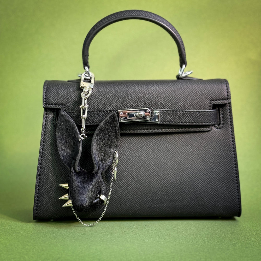 Dark Gothic Horsehair Bunny Bag Charm