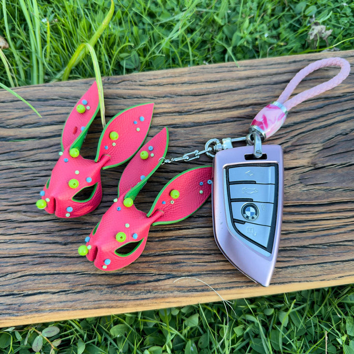 Lambskin Bunny Keychain Pendant — product photograph 4