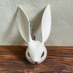 Snakeskin Leather Bunny Keychain — product photograph 1