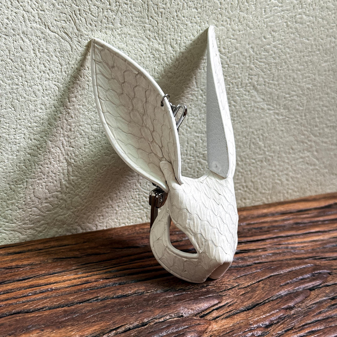Snakeskin Leather Bunny Keychain — product photograph 5