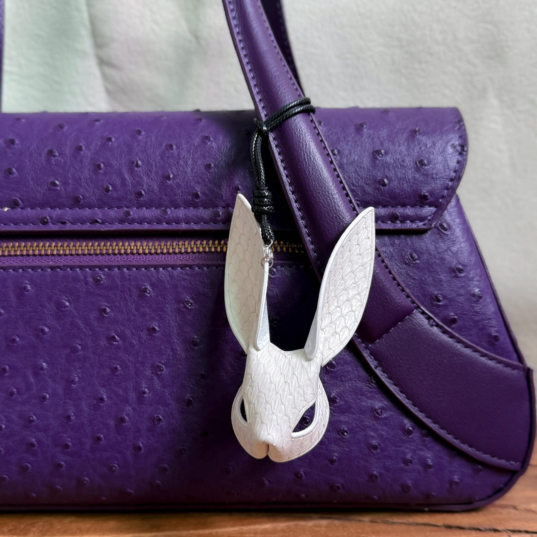 Snakeskin Leather Bunny Keychain — product photograph 3