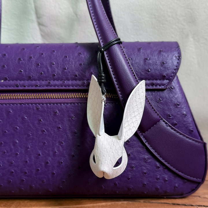 Snakeskin Leather Bunny Keychain — product photograph 3