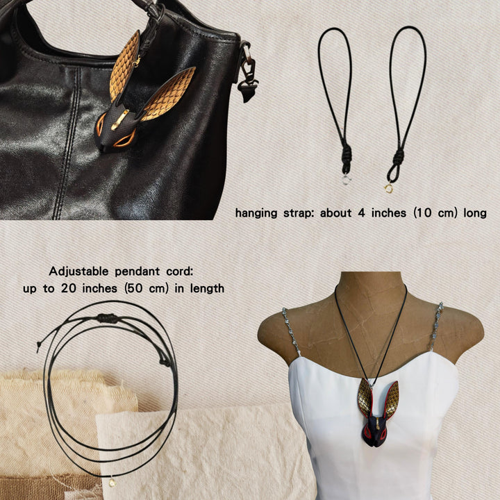 Snakeskin Leather Bunny Keychain — product photograph 9