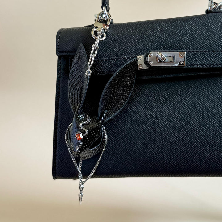 Sand Snakeskin & Lambskin Bunny Bag Charm — product photograph 10