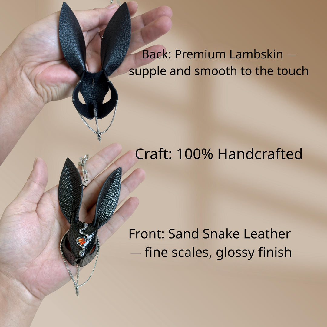 Sand Snakeskin & Lambskin Bunny Bag Charm — product photograph 5