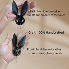 Sand Snakeskin & Lambskin Bunny Bag Charm — product photograph 5