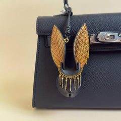 Snakeskin & Calfskin Bunny Bag Charm — product photograph 1