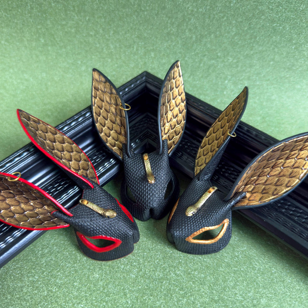 Lambskin & Snakeskin Rabbit Keychain Charm — product photograph 15