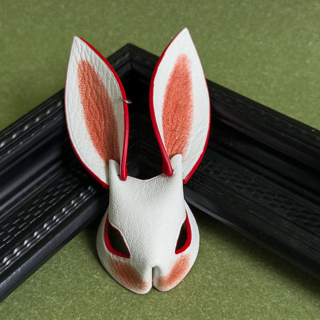 Pink & Red Ear Lambskin Bunny Bag Charm — product photograph 10
