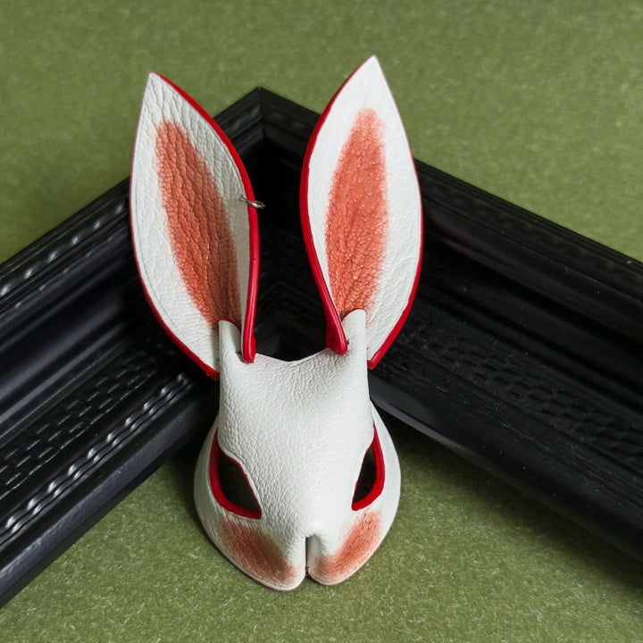 Pink & Red Ear Lambskin Bunny Bag Charm — product photograph 10
