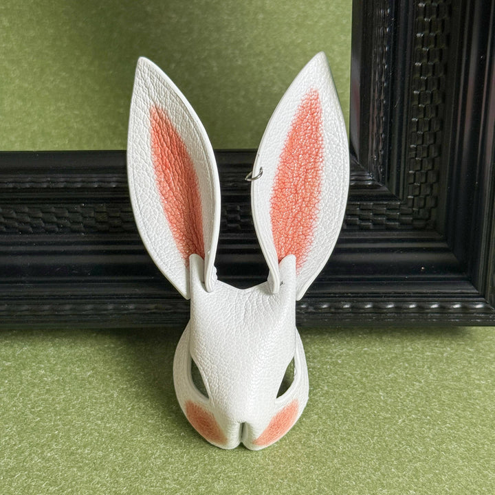 Pink & Red Ear Lambskin Bunny Bag Charm — product photograph 12