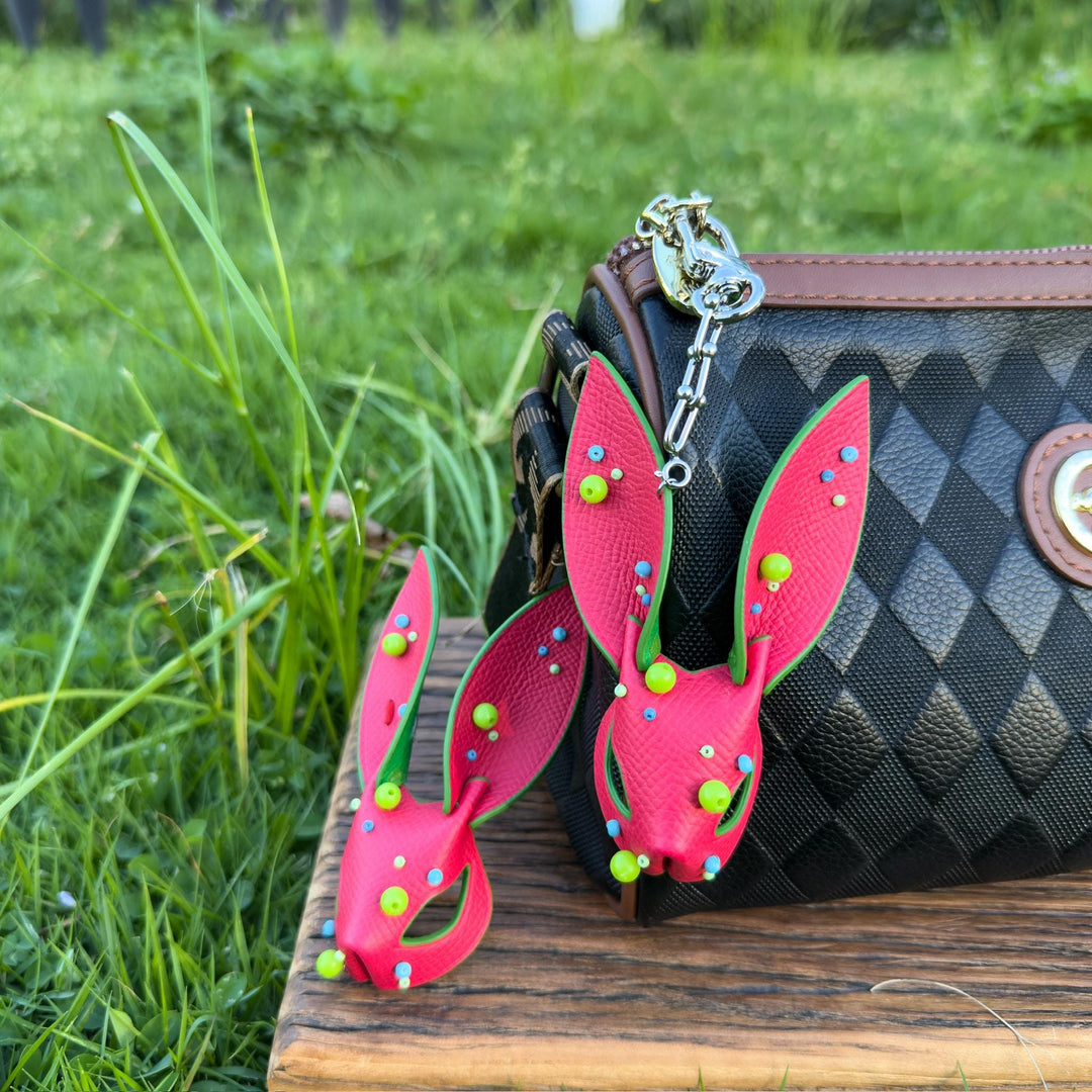 Lambskin Bunny Keychain Pendant — product photograph 1