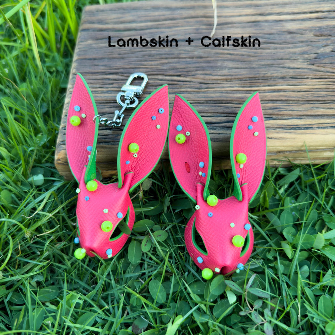 Lambskin Bunny Keychain Pendant — product photograph 2