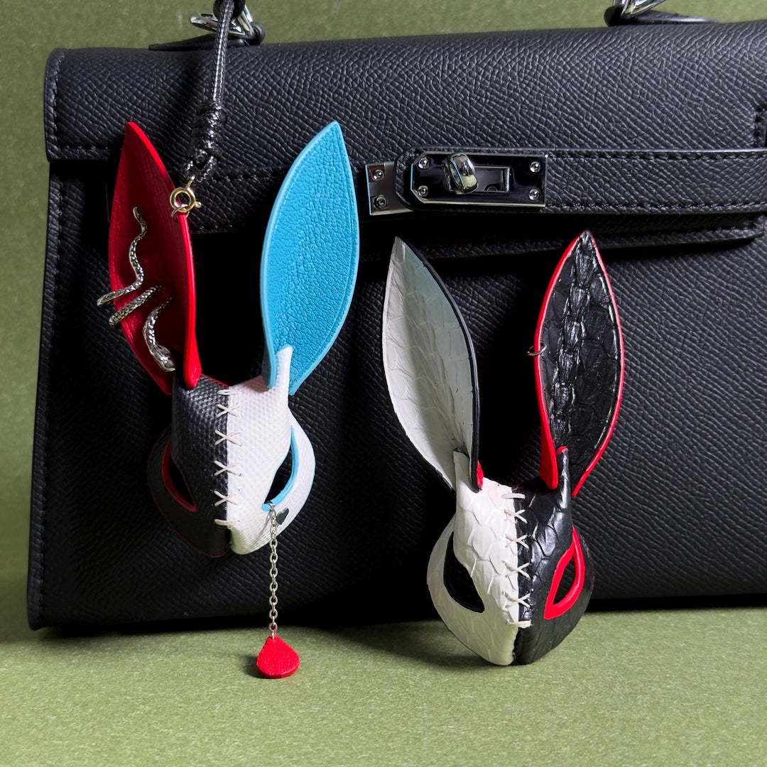 Leather Bunny Keychain & Phone Charm — product photograph 1