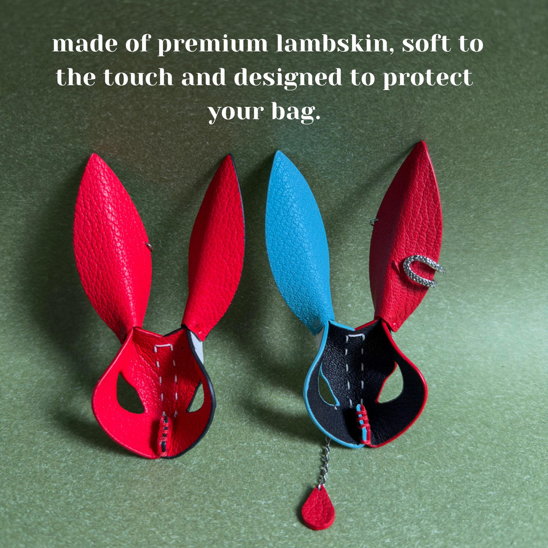 Leather Bunny Keychain & Phone Charm — product photograph 3