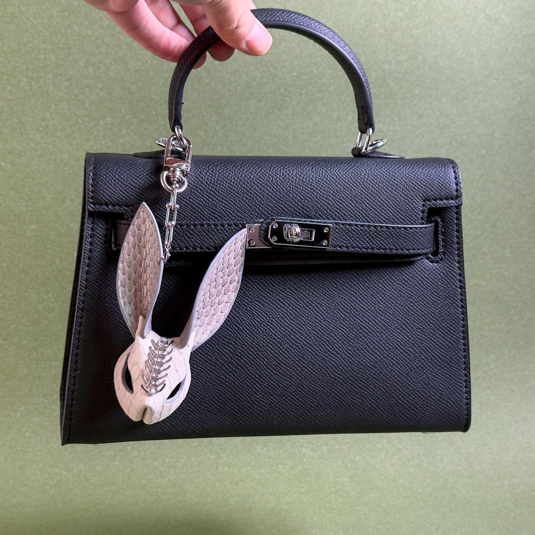 Snakeskin & Lambskin Bunny Keychain — product photograph 3