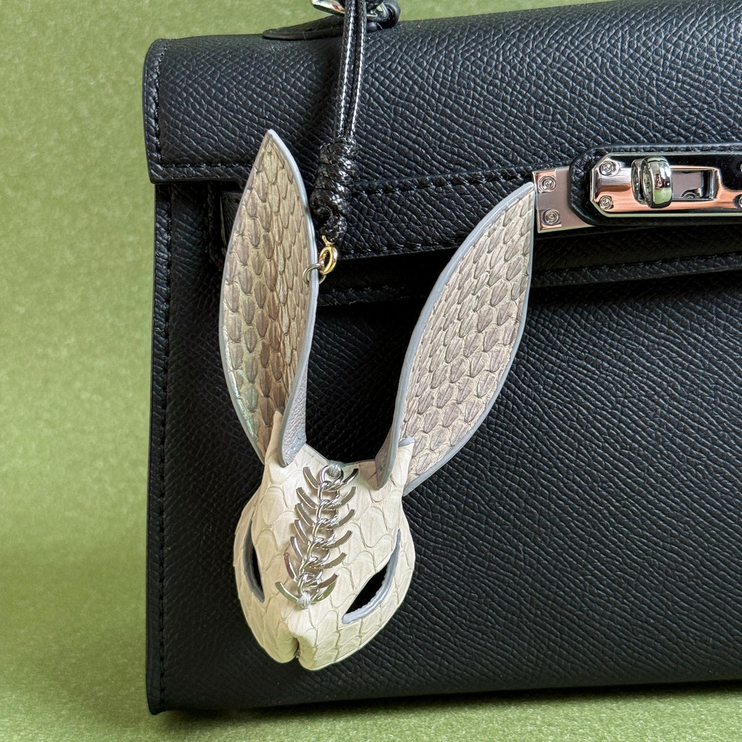 Snakeskin & Lambskin Bunny Keychain — product photograph 1