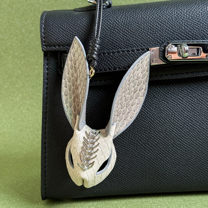 Snakeskin & Lambskin Bunny Keychain — product photograph 1