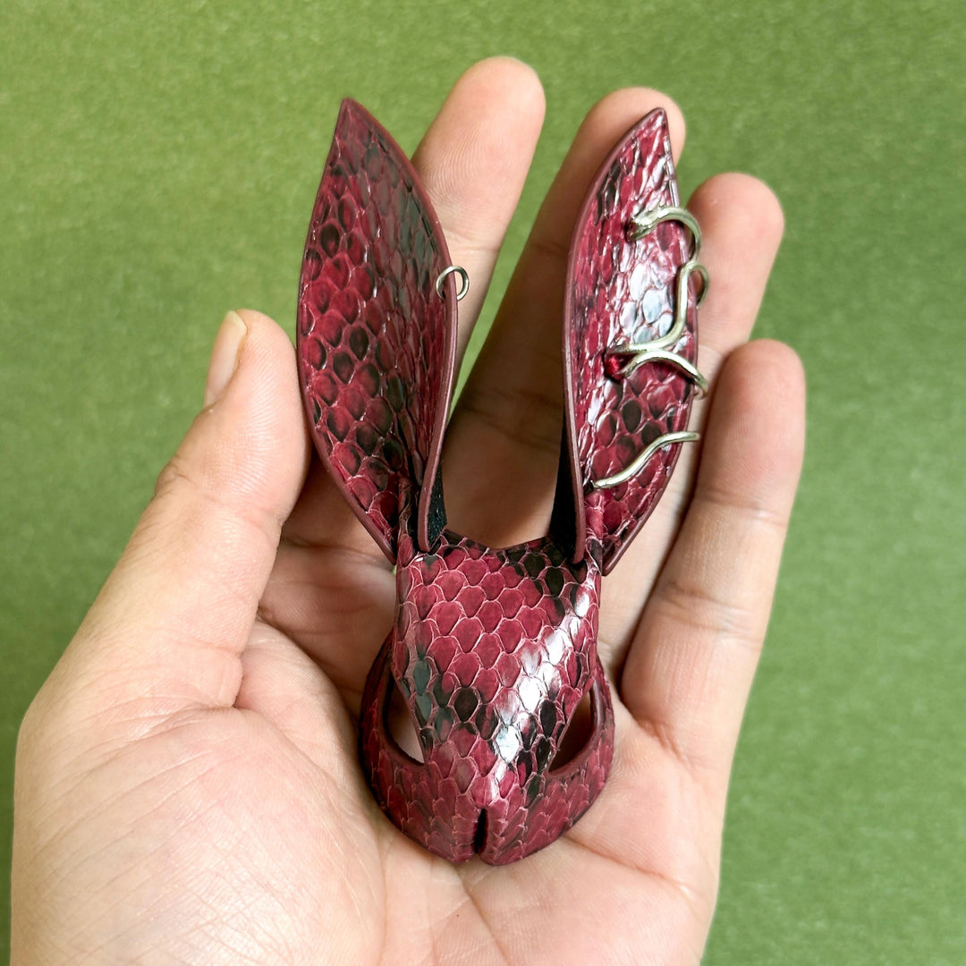 Snake & Lambskin Leather Bunny Bag Charm — product photograph 5