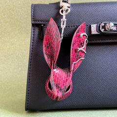 Snake & Lambskin Leather Bunny Bag Charm — product photograph 1
