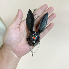 Sand Snakeskin & Lambskin Bunny Bag Charm — product photograph 16