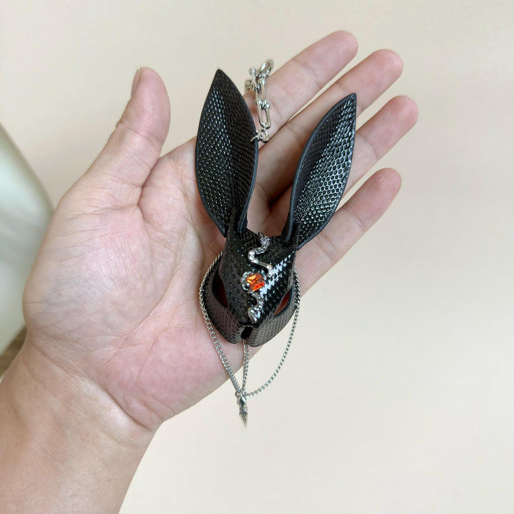 Sand Snakeskin & Lambskin Bunny Bag Charm — product photograph 16