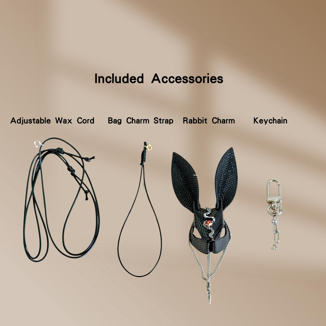Sand Snakeskin & Lambskin Bunny Bag Charm — product photograph 7