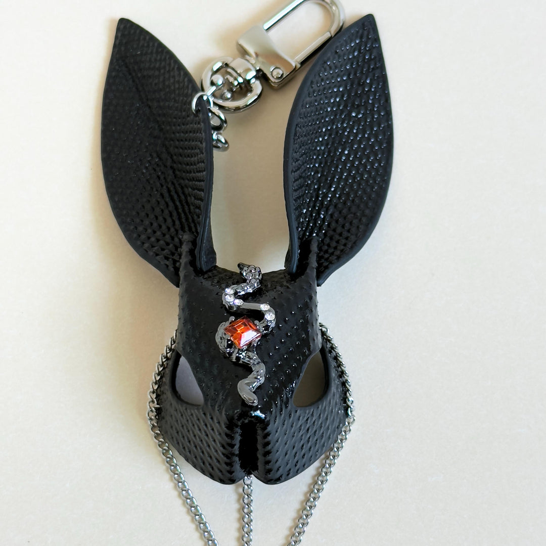 Sand Snakeskin & Lambskin Bunny Bag Charm — product photograph 15