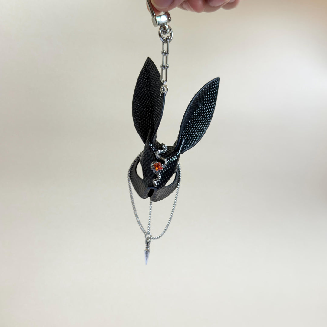 Sand Snakeskin & Lambskin Bunny Bag Charm — product photograph 12