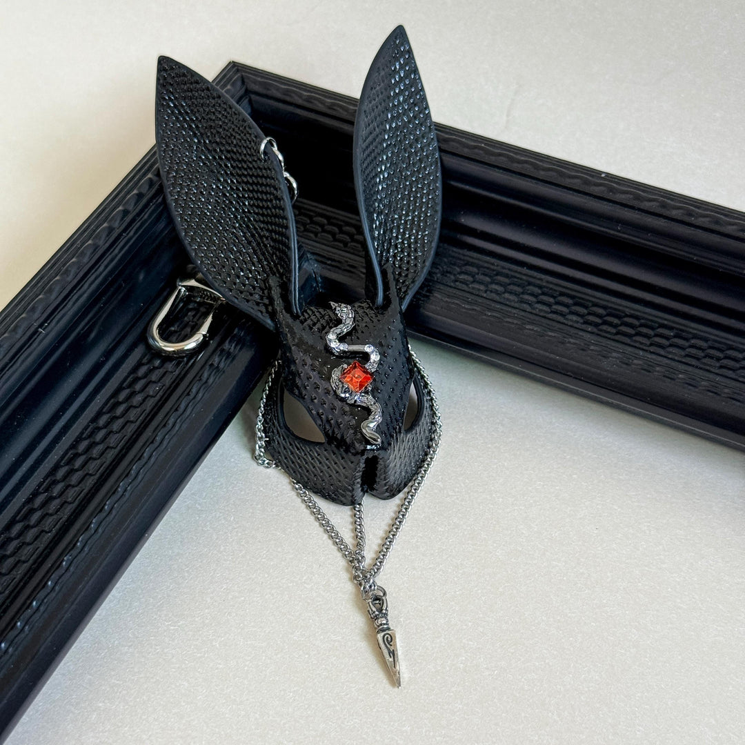 Sand Snakeskin & Lambskin Bunny Bag Charm — product photograph 8
