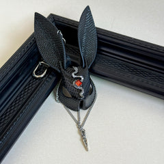 Sand Snakeskin & Lambskin Bunny Bag Charm — product photograph 8