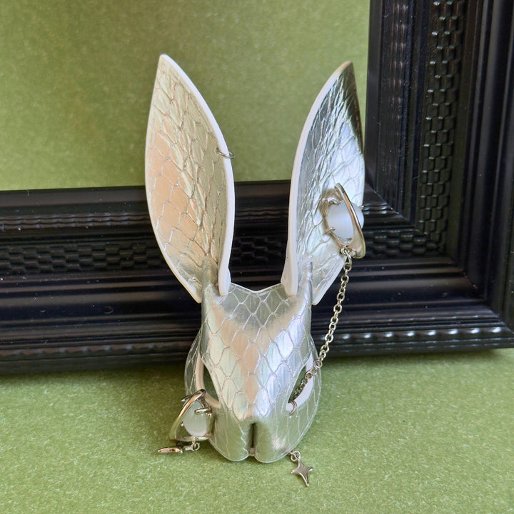 Silver Snakeskin Bunny Bag Charm — product photograph 12