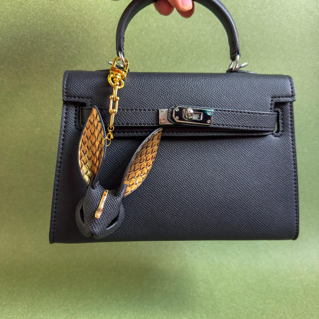 Lambskin & Snakeskin Rabbit Keychain Charm — product photograph 7