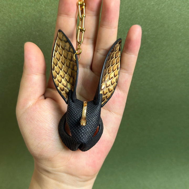 Lambskin & Snakeskin Rabbit Keychain Charm — product photograph 18
