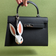 Pink & Red Ear Lambskin Bunny Bag Charm — product photograph 7