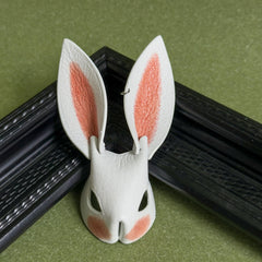 Pink & Red Ear Lambskin Bunny Bag Charm — product photograph 11