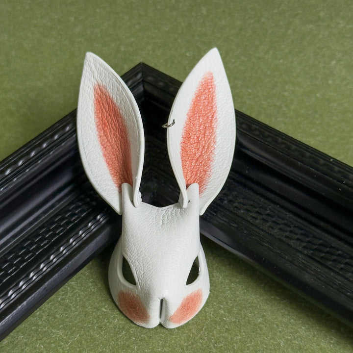 Pink & Red Ear Lambskin Bunny Bag Charm — product photograph 11