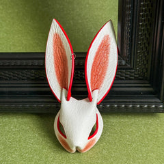 Pink & Red Ear Lambskin Bunny Bag Charm — product photograph 13