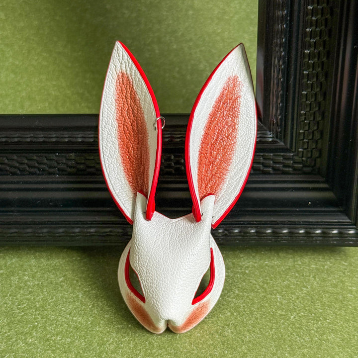 Pink & Red Ear Lambskin Bunny Bag Charm — product photograph 13