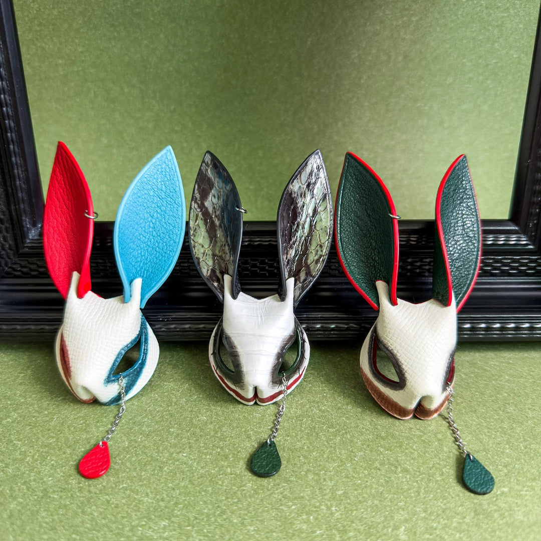 Hand-Painted Clown Bunny Bag Charm — product photograph 11