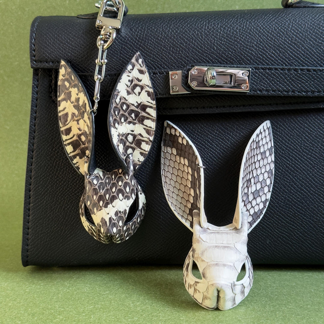 Snakeskin & Lambskin Bunny Bag Charm — product photograph 1