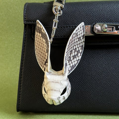 Snakeskin & Lambskin Bunny Bag Charm — product photograph 5