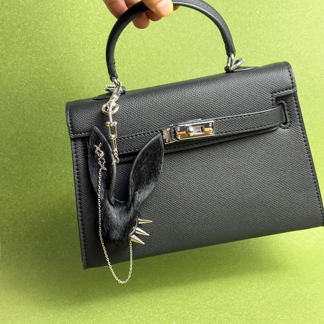Gothic Horsehair & Lambskin Bunny Bag Charm — product photograph 3