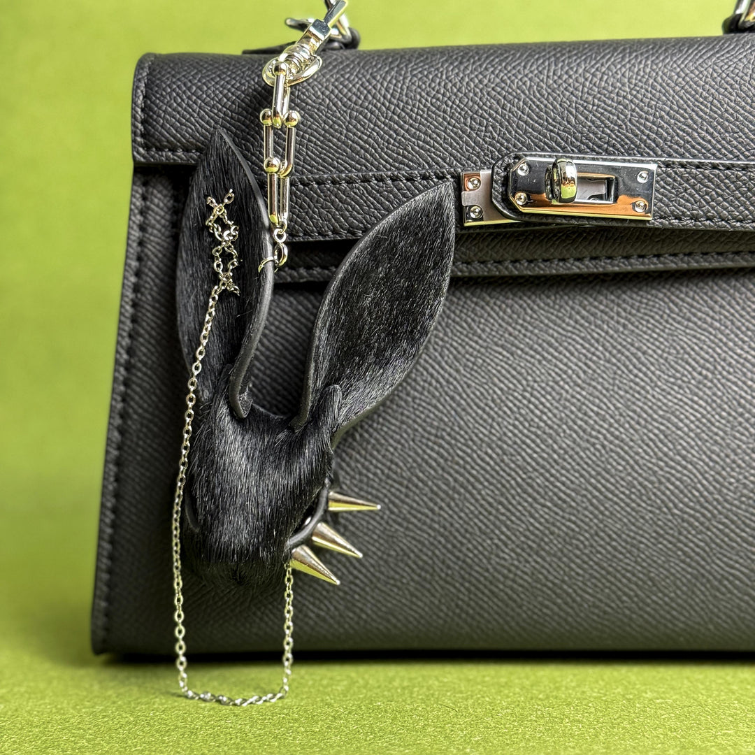 Gothic Horsehair & Lambskin Bunny Bag Charm — product photograph 1