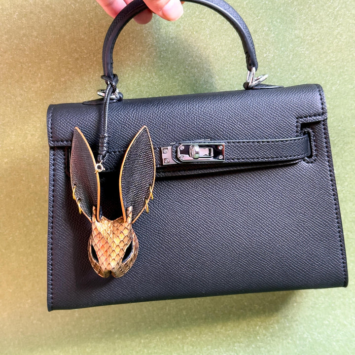 Gold Snakeskin Bunny Keychain Charm — product photograph 3
