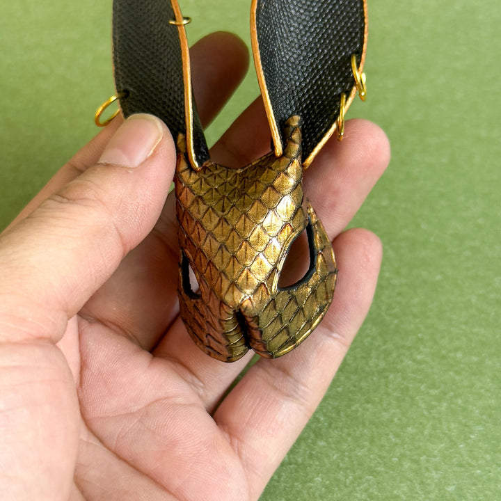 Gold Snakeskin Bunny Keychain Charm — product photograph 12